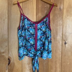 Sheer floral tank top